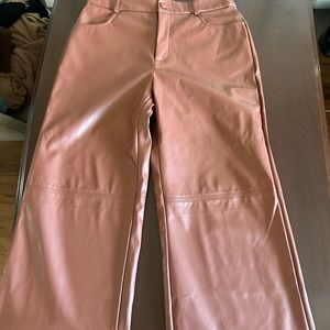 Stylish Brown Faux Leather Pants